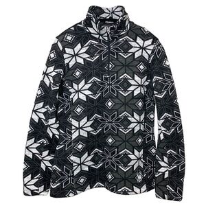 Spider Knit Fleeve Pullover Sweater Women Sz 12 Gray 1/4 Zip Long sleeve Sports